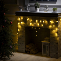 Гирлянда &laquo;Бахрома&raquo; 3 &times; 0.5 м, IP20, тёмная нить, 80 LED, свечение тёплое белое, 8 режимов, 220 В