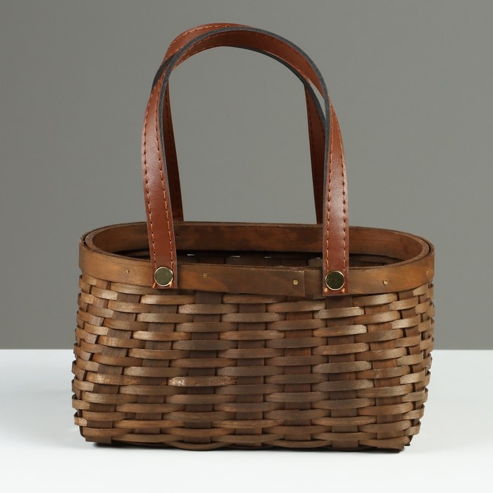 Корзина плетеная, 21 x 16 x 10/22 см, коричневая, секвойя Корзина плетеная, 21 x 16 x 10/22 см, коричневая, секвойя