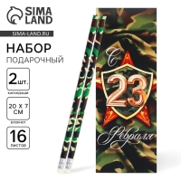 Подарочный набор 2 карандаша и блокнот «Защитнику» Подарочный набор 2 карандаша и блокнот «Защитнику»