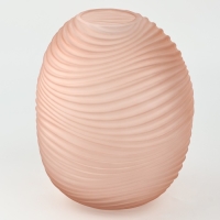 Ваза для цветов &laquo;Аура&raquo; из бежевого стекла 20&times;17&times;17 см