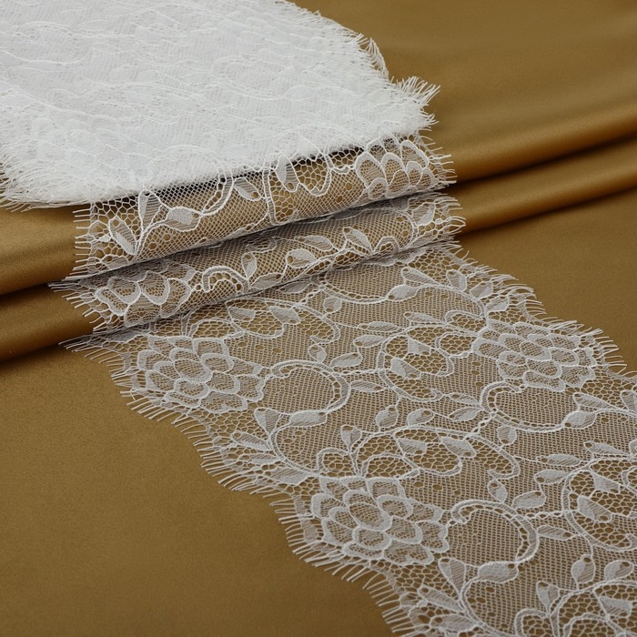 Кружево реснички, 165 мм × 3 ± 0,5 м, цвет белый Кружево реснички, 165 мм × 3 ± 0,5 м, цвет белый