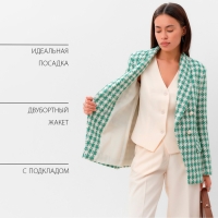Пиджак твидовый двубортный MIST р. 42. зеленый