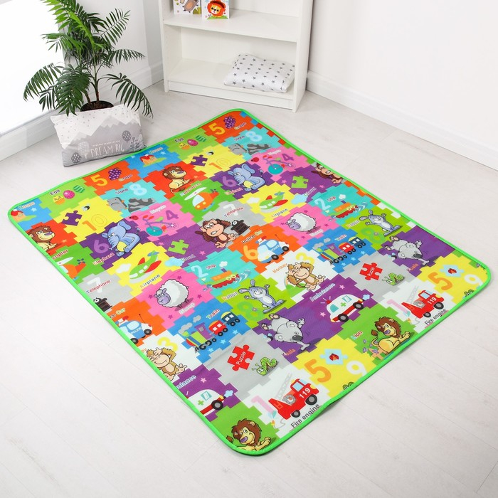 Игровой коврик для детей на фольгированной основе &laquo;Малыши зверята&raquo;, размер 180х150x0,5 см, Крошка Я