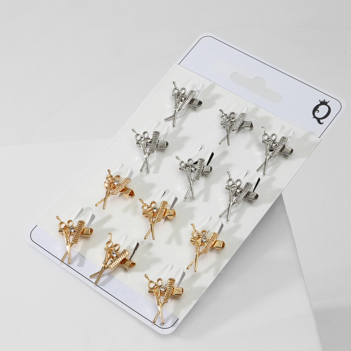 Брошь &laquo;Парикмахер&raquo; мини, цвет МИКС (неделимая фасовка 12 шт., цена за шт.)