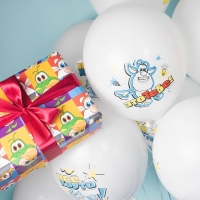 Шар латексный 12" &laquo;Буба&raquo;, белый, пастель, 1-сторонний, набор 25 шт., МИКС