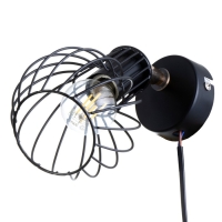 Бра с переключателем на проводе "Бьянка" Е14 40Вт черный 17х11х17см Бра с переключателем на проводе "Бьянка" Е14 40Вт черный 17х11х17см