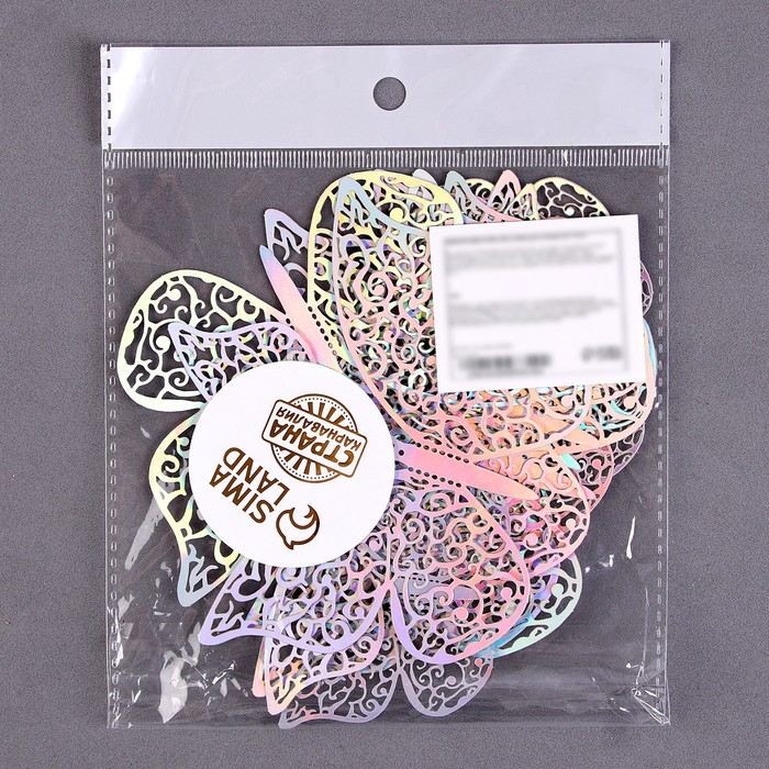 Набор топперов &laquo;Бабочки&raquo;, 12 штук, голография, цвет серебро