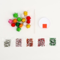 Алмазная мозаика на новый год в рамке для детей &laquo;Котик с подарком&raquo;, новогодний набор для творчества