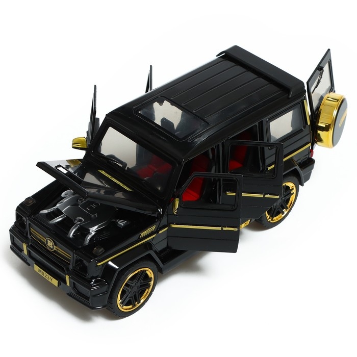 Машина металлическая, инерционная, 1:24, открываются двери, капот, багажник, цвет чёрный