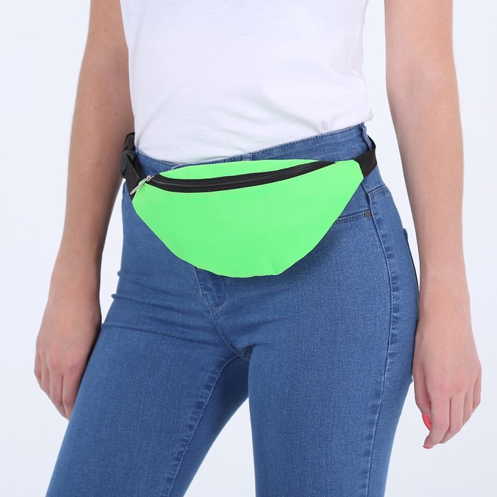 Поясная сумка на молнии, цвет зелёный Поясная сумка на молнии, цвет зелёный