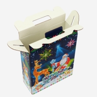 Новый год. Подарочная коробка новогодняя Подарок "Неон.Инсталяция" 16,8 х 7 х 25 см.