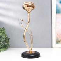 Подсвечник металл, стекло на 1 свечу "Паола" d-5 см, золото 11,5х11,5х32,5 см Подсвечник металл, стекло на 1 свечу "Паола" d-5 см, золото 11,5х11,5х32,5 см