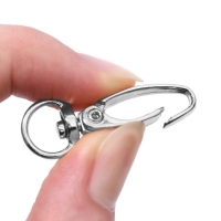 Карабин металлический, 38 &times; 12 мм / 10 &times; 1 мм, 6 шт, цвет серебряный