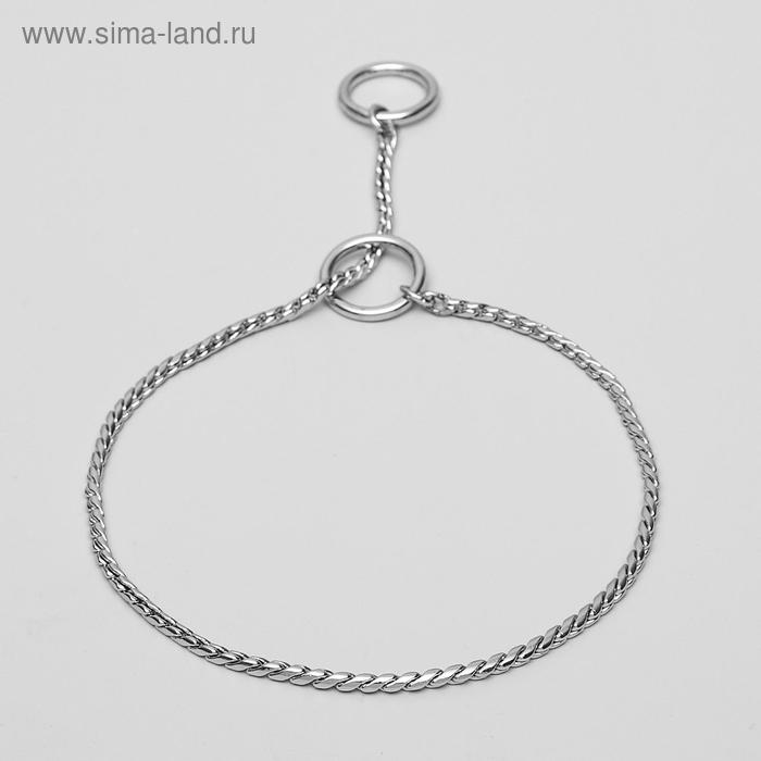 Ошейник - удавка "Кобра", 50 см, толщина цепочки 4 мм, серебристый