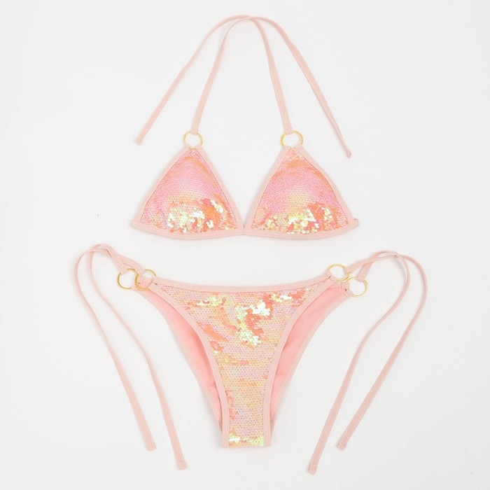 Купальник женский раздельный MINAKU с пайетками цвет розовый, размер 46 Купальник женский раздельный MINAKU с пайетками цвет розовый, размер 46