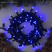 Гирлянда «Нить» 10 м, IP65, УМС, тёмная нить, 100 LED, свечение синее, 220 В Гирлянда «Нить» 10 м, IP65, УМС, тёмная нить, 100 LED, свечение синее, 220 В