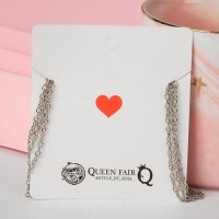 Кулоны &laquo;Неразлучники&raquo; три кольца, цвет серебро, 45 см