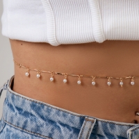 Портупея &laquo;Талия&raquo; жемчужины, цвет белый в золоте, 68 см + 25 см удлинитель