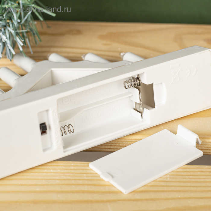 Светодиодная фигура &laquo;Белая рождественская горка&raquo;, пластик, батарейки ААх2 (не в комплекте), свечение тёплое белое