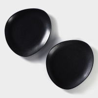 Набор тарелок фарфоровых Magistro Carbon, 21&times;18,5см, цвет чёрный