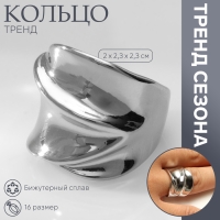 Кольцо металл «Тренд» движение, волна, цвет серебро, размер 16 Кольцо металл «Тренд» движение, волна, цвет серебро, размер 16