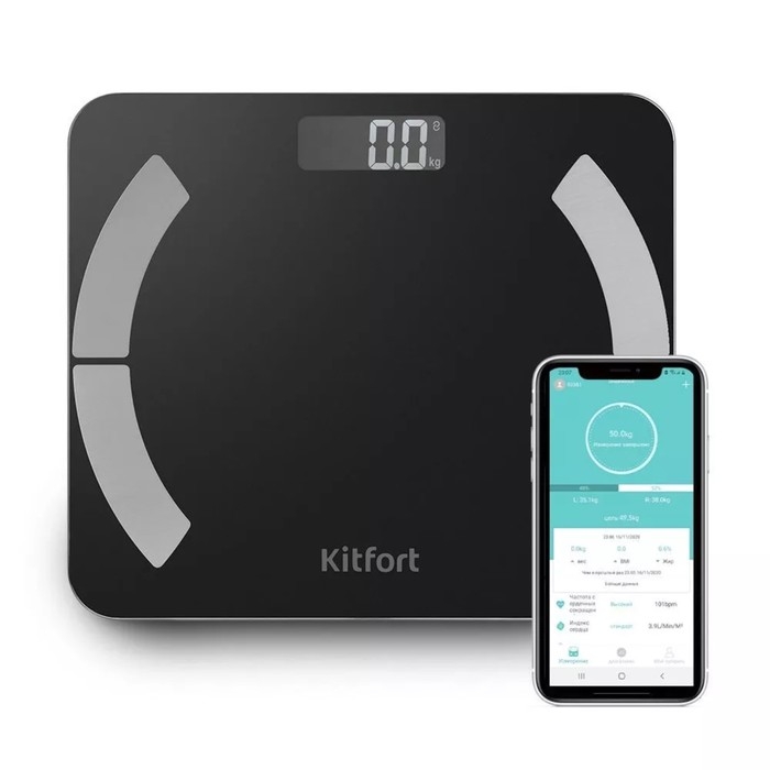 Весы напольные Kitfort КТ-814, до 180 кг, от 2хААА (в комплекте), чёрные Весы напольные Kitfort КТ-814, до 180 кг, от 2хААА (в комплекте), чёрные