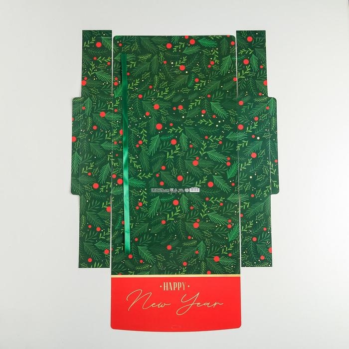 Коробка подарочная новогодняя складная &laquo;С новым годом&raquo;, 31 х 24.5 х 8 см, Новый год