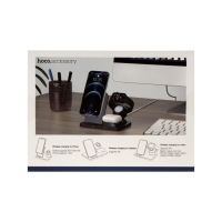 Беспроводное зарядное устройство Hoco CW33 3-в-1, 15 Вт, Type-C, 2 А, чёрное Беспроводное зарядное устройство Hoco CW33 3-в-1, 15 Вт, Type-C, 2 А, чёрное