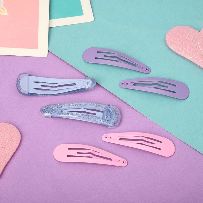 Невидимка для волос "София" (набор 6 шт) весна, 4,5 см