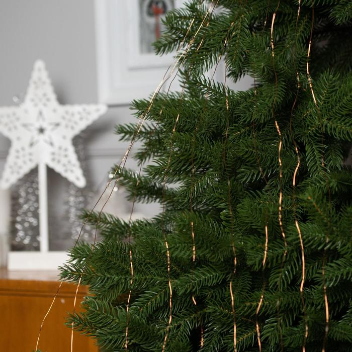 Гирлянда &laquo;Конский хвост&raquo; 10 нитей по 1.5 м, IP20, медная нить, 150 LED, свечение тёплое белое, 12 В