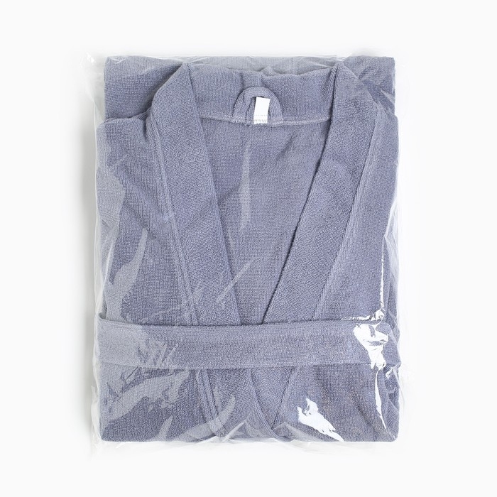 Халат махровый Экономь и Я, мужской размер 48-50 цвет серый, 100% хлопок с AIRO, 320 г/м2 Халат махровый Экономь и Я, мужской размер 48-50 цвет серый, 100% хлопок с AIRO, 320 г/м2