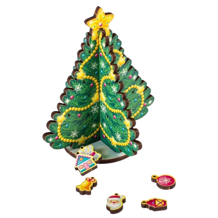 Модель из дерева &laquo;Ёлка сборная. Игрушки ассорти&raquo;