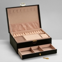 Подставка для украшений «Шкатулка» 2 яруса, 17×23×10 см, цвет чёрный Подставка для украшений «Шкатулка» 2 яруса, 17×23×10 см, цвет чёрный