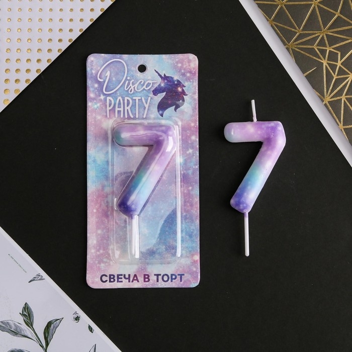 Свеча для торта, цифра &laquo;7&raquo;, 5,5 х 8 см.