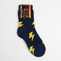 Носки мужские махровые &laquo;Молнии&raquo;, цвет тёмно-синий, размер 25