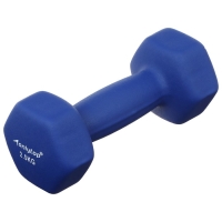 Набор гантелей неопреновых ONLYTOP 10 кг: 1 кг х 2 шт., 1,5 кг х 2 шт., 2,5 кг х 2 шт.