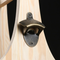 Ящик для пива 19&times;18&times;30 см  с открывашкой, под 4 бутылки, деревянный