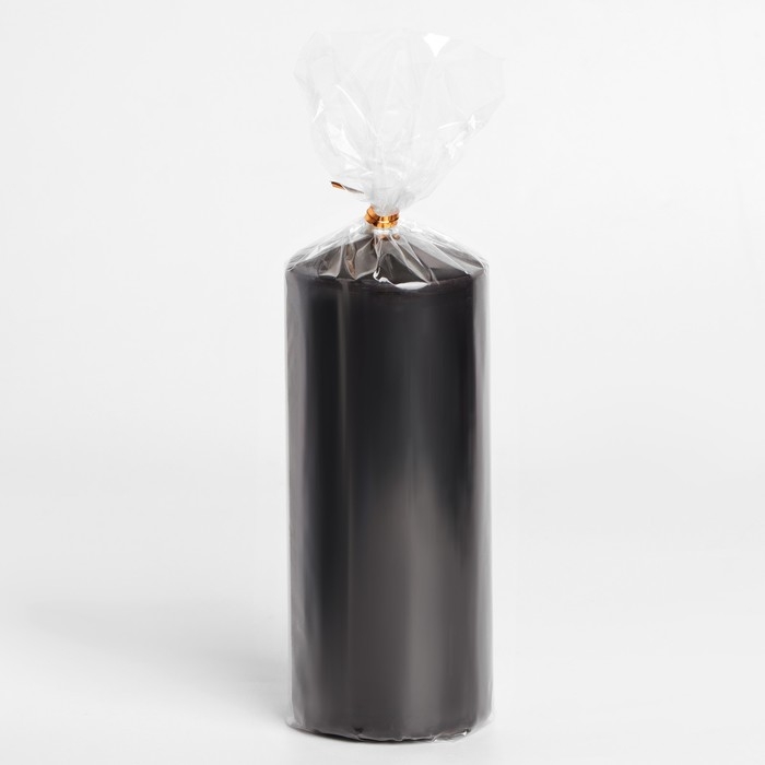 Свеча-цилиндр, 6х14 см, 350 г, 19 ч, чёрный Свеча-цилиндр, 6х14 см, 350 г, 19 ч, чёрный