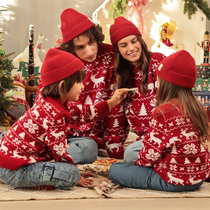 Джемпер вязаный детский KAFTAN Джемпер вязаный детский KAFTAN "New Year" размер 34, (122-128 см)