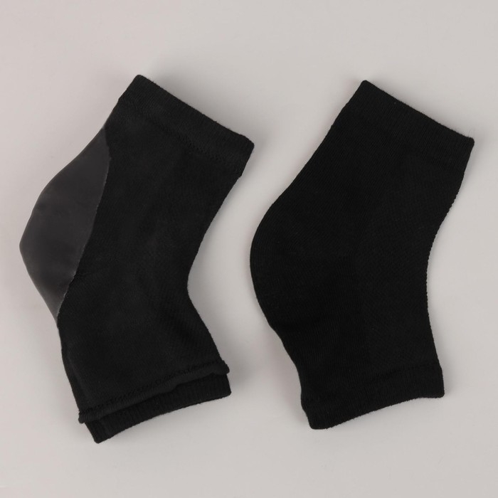 Напяточники для педикюра, увлажняющие, с силиконовыми вставками, 16 &times; 8,5 см, ONE SIZE, цвет чёрный