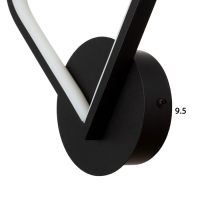 Бра 2524/1BK LED 12Вт 4000К черный 23х25 см