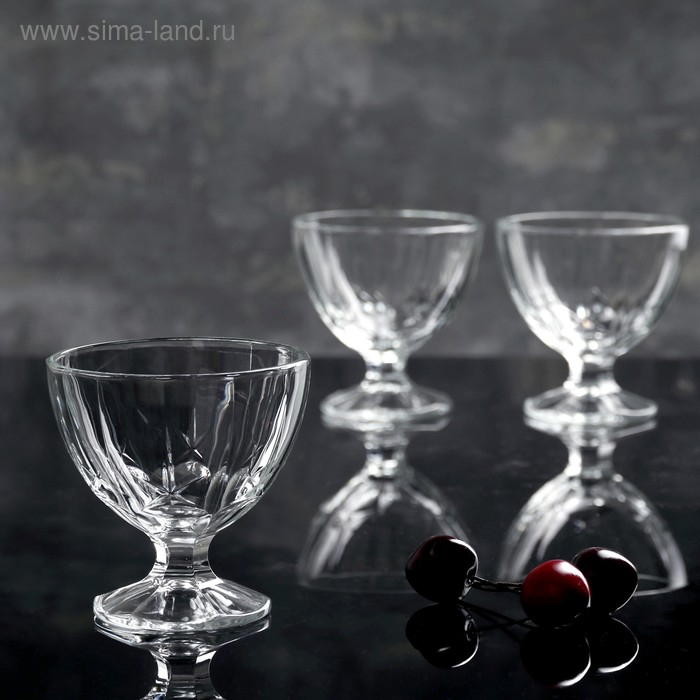 Набор стеклянных креманок для мороженого «Мальдивы», 300 мл, 3 шт Набор стеклянных креманок для мороженого «Мальдивы», 300 мл, 3 шт