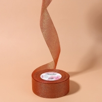 Лента парчовая, 40 мм, 23 ± 1 м, цвет морковный №014 Лента парчовая, 40 мм, 23 ± 1 м, цвет морковный №014