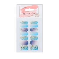 Лаковые полоски для маникюра, 14 шт, цвет голубой/синий Лаковые полоски для маникюра, 14 шт, цвет голубой/синий