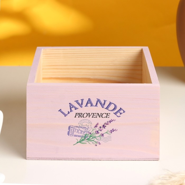 Кашпо деревянное Кашпо деревянное "Лаванда" 15х15х9,5 см сиреневый