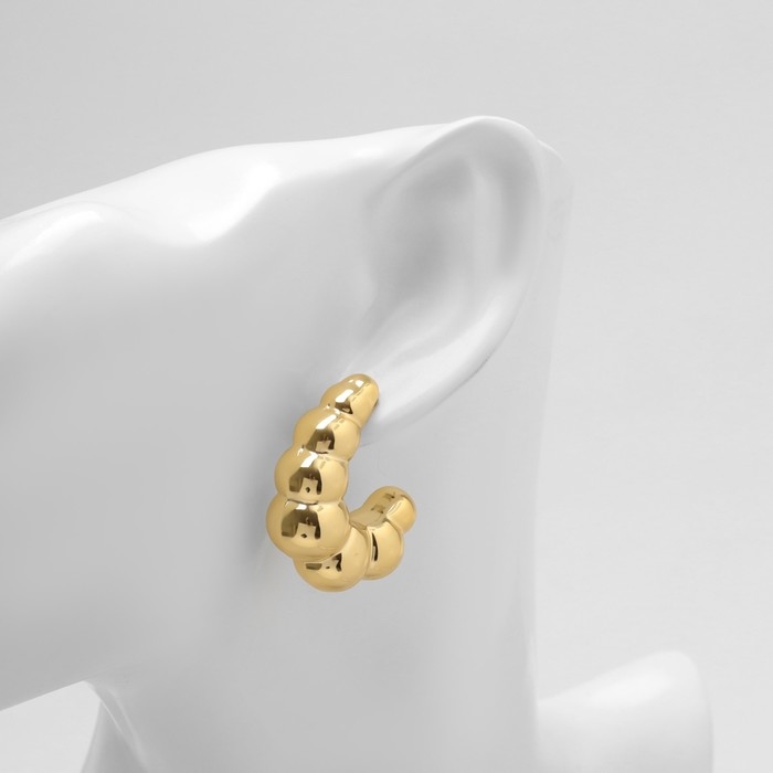 Серьги-кольца «Тренд» мятые, гроздь, цвет золото Серьги-кольца «Тренд» мятые, гроздь, цвет золото