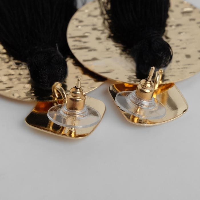 Серьги ассорти «Кисти» хинди, цвет чёрный в золоте, L кисти 6,5 см Серьги ассорти «Кисти» хинди, цвет чёрный в золоте, L кисти 6,5 см