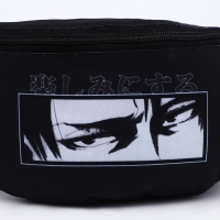 Сумка поясная Аниме, 32х8х15 см, отд на молнии, цвет чёрный