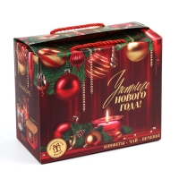 Подарочный набор новогодний &laquo;Счастливого года&raquo;: чай, конфеты, печенье брауни