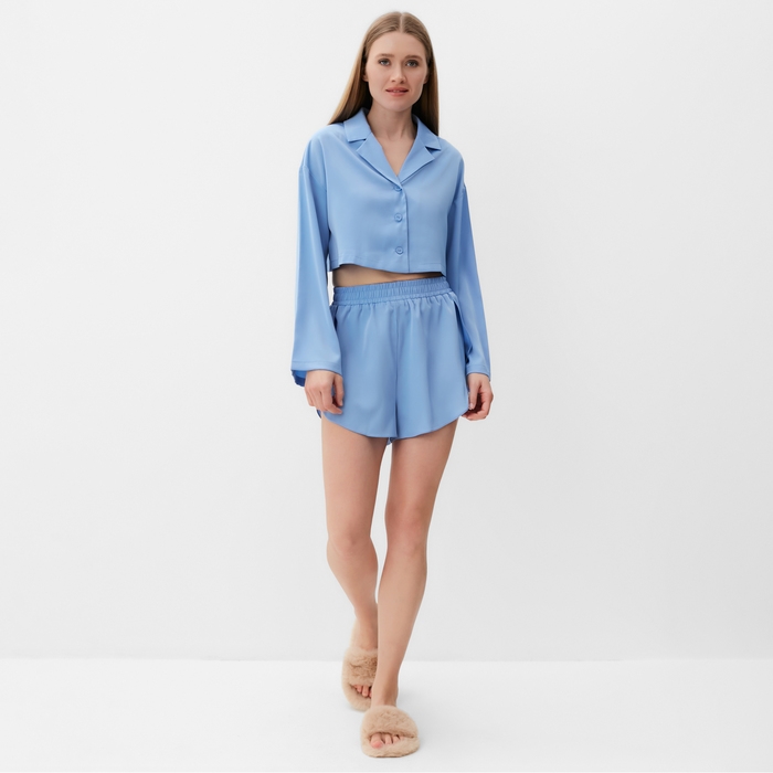Комплект (сорочка, шорты) женская MINAKU:  Home collection цвет небесно-голубой , р-р 48